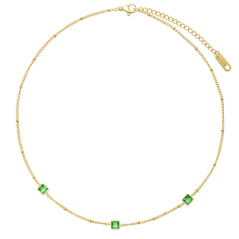 Emerald Elegance Chain Necklace