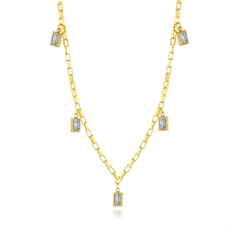 Crystal Drop Chain Necklace 39-44cm/15-17'