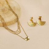 Geometric Fan-Shaped Earrings