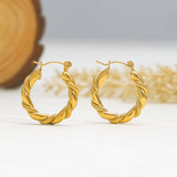Slimmer Twist Hoop Earrings